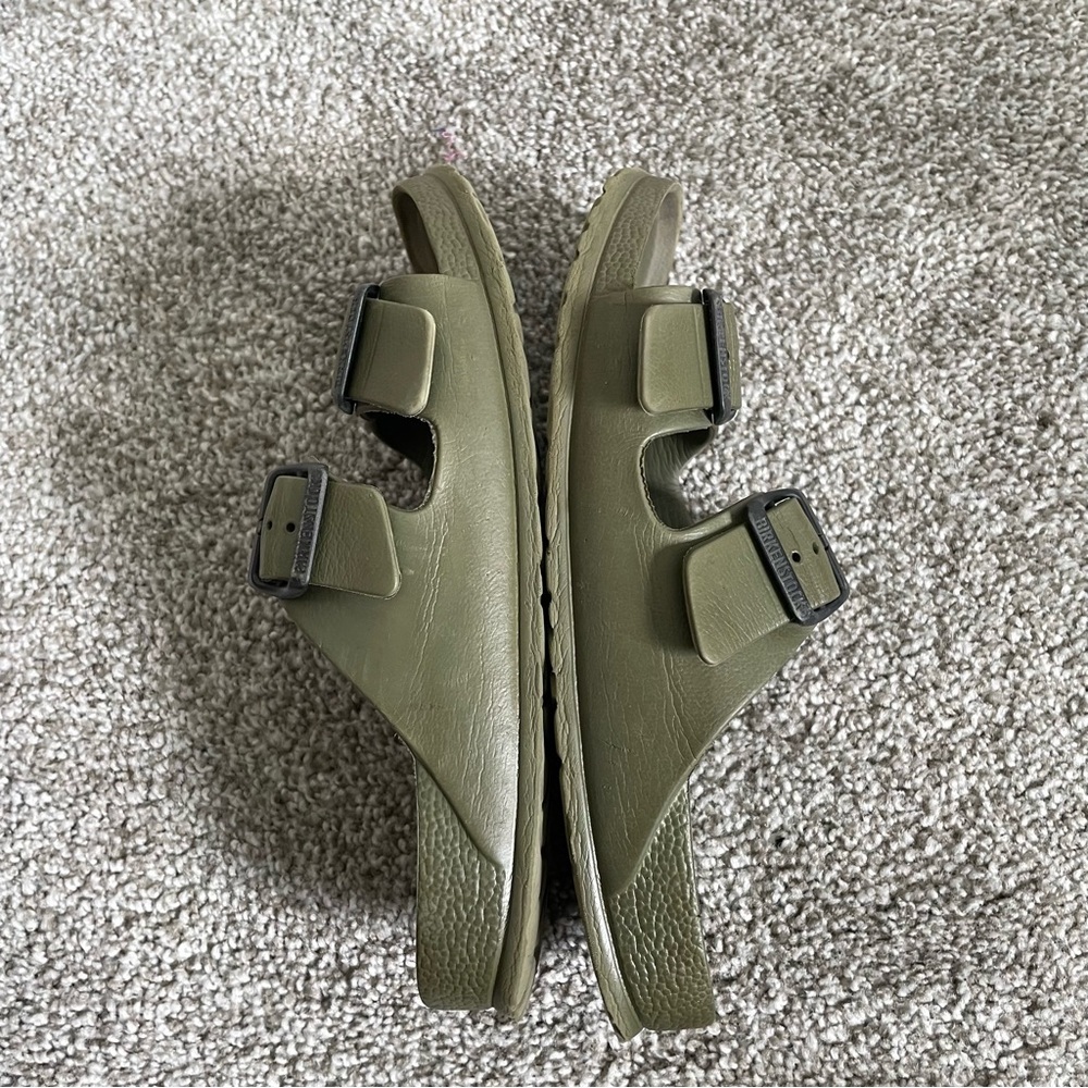 Birkenstock Arizona EVA Sandal Women’s 7 Khaki Green Slides Mens 9 Comfort Shoes - Picture 9 of 11